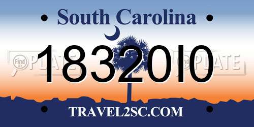 18320I0 South Carolina License Plate