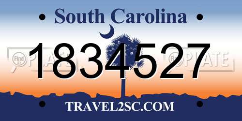 1834527 South Carolina License Plate