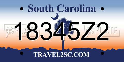 18345Z2 South Carolina License Plate
