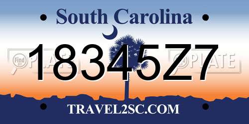 18345Z7 South Carolina License Plate