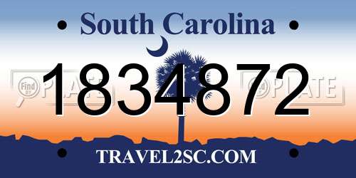 1834872 South Carolina License Plate