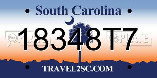 18348T7 South Carolina License Plate