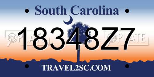 18348Z7 South Carolina License Plate