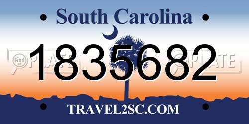 1835682 South Carolina License Plate