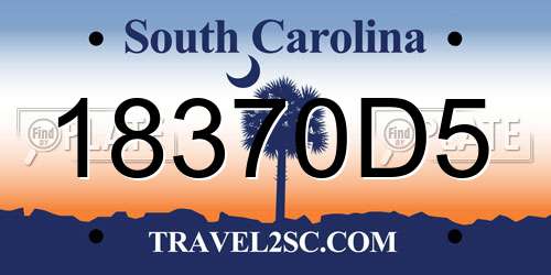 18370D5 South Carolina License Plate
