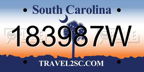 183987W South Carolina License Plate