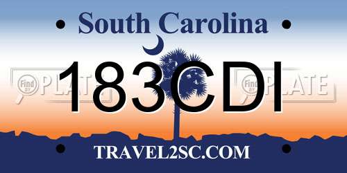 183CDI South Carolina License Plate