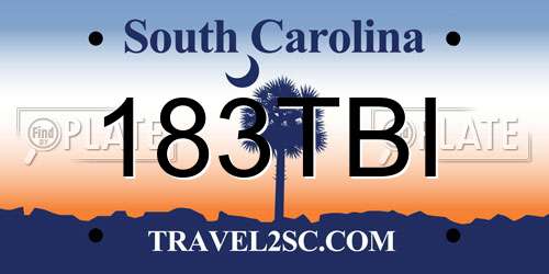 183TBI South Carolina License Plate