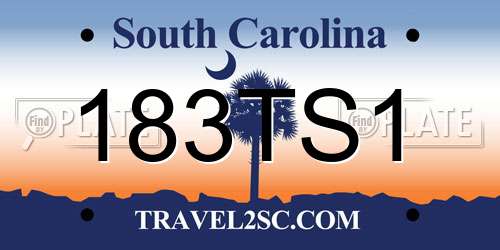 183TS1 South Carolina License Plate