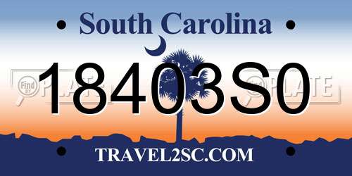 18403S0 South Carolina License Plate