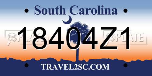 18404Z1 South Carolina License Plate