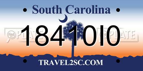 18410I0 South Carolina License Plate