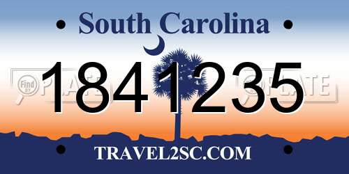1841235 South Carolina License Plate