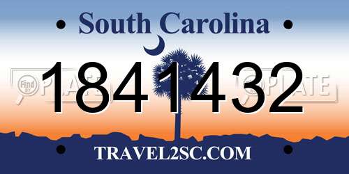1841432 South Carolina License Plate