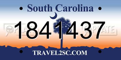 1841437 South Carolina License Plate