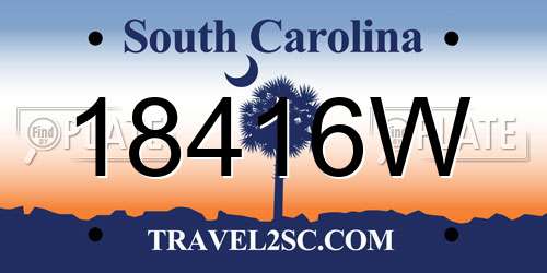 18416W South Carolina License Plate