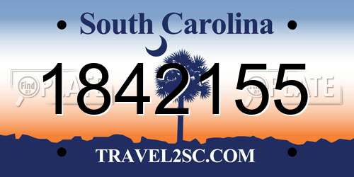 1842155 South Carolina License Plate