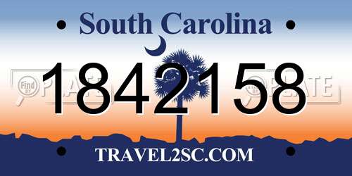 1842158 South Carolina License Plate
