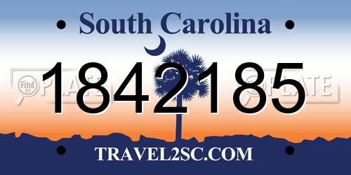 1842185 South Carolina License Plate