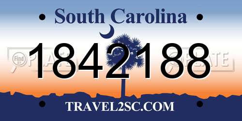1842188 South Carolina License Plate