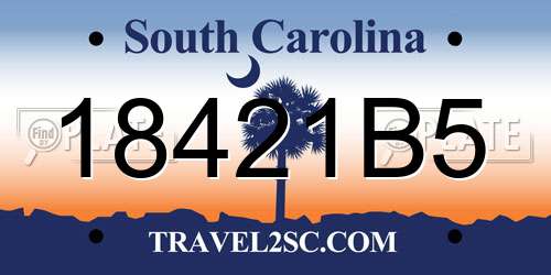 18421B5 South Carolina License Plate