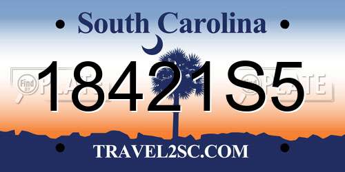 18421S5 South Carolina License Plate