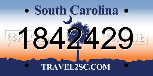 1842429 South Carolina License Plate