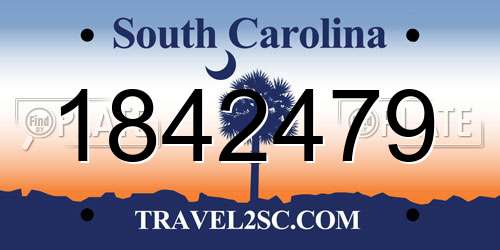 1842479 South Carolina License Plate