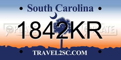 1842KR South Carolina License Plate