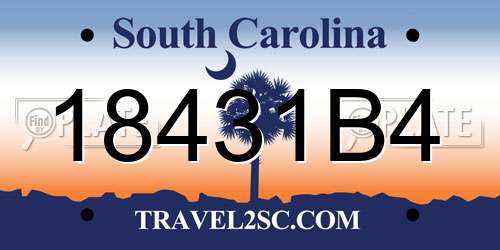 18431B4 South Carolina License Plate