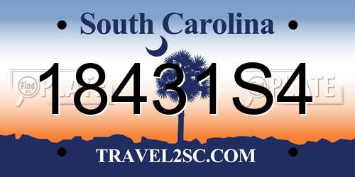 18431S4 South Carolina License Plate