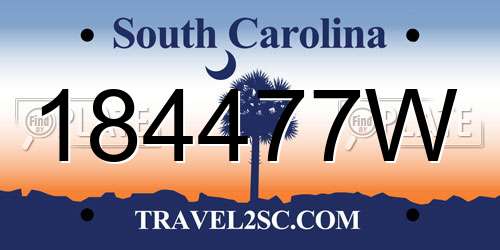 184477W South Carolina License Plate