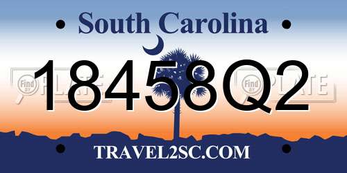 18458Q2 South Carolina License Plate