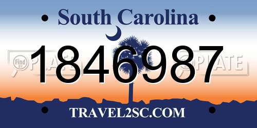 1846987 South Carolina License Plate