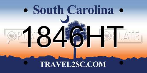 1846HT South Carolina License Plate