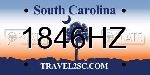 1846HZ South Carolina License Plate