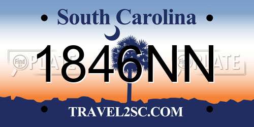 1846NN South Carolina License Plate