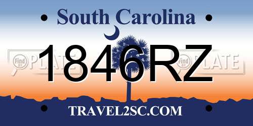 1846RZ South Carolina License Plate
