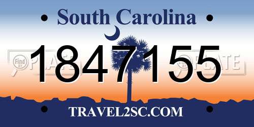 1847155 South Carolina License Plate