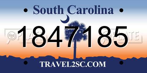 1847185 South Carolina License Plate
