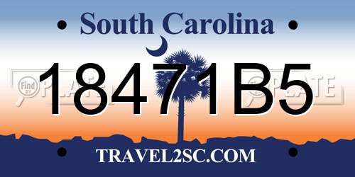 18471B5 South Carolina License Plate