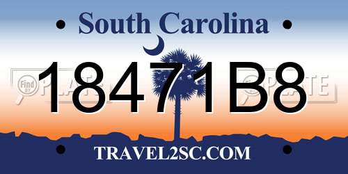 18471B8 South Carolina License Plate