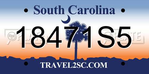 18471S5 South Carolina License Plate