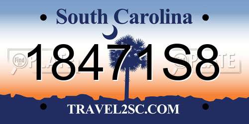 18471S8 South Carolina License Plate