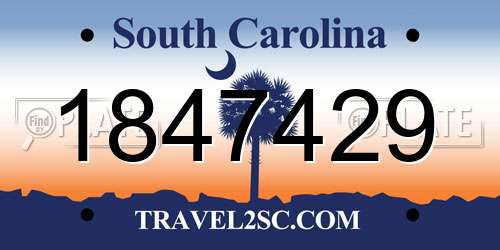 1847429 South Carolina License Plate