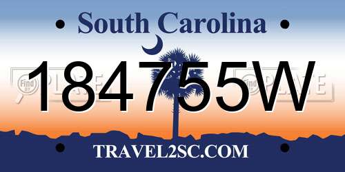 184755W South Carolina License Plate