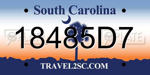 18485D7 South Carolina License Plate