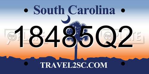 18485Q2 South Carolina License Plate
