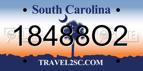 18488O2 South Carolina License Plate
