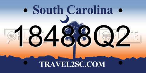 18488Q2 South Carolina License Plate